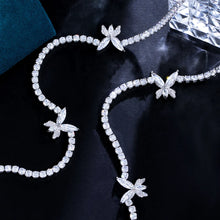 Cargar imagen en el visor de la galería, 82cm Long Cubic Zirconia Paved Necklace Tennis Chain Butterfly Sweater Jewelry for Women