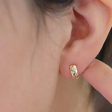 画像をギャラリービューアに読み込む, Small Circle Earrings with Round Cubic Zirconia Gold Color Hoop Earrings Women Accessories
