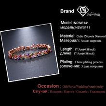 Carica l&#39;immagine nel visualizzatore di Gallery, Trendy Leaf Charm Cubic Zirconia Bracelet &amp; Bangles For Women Jewelry Gift b23