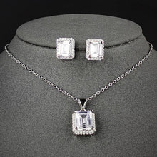 Load image into Gallery viewer, 2pcs Trendy Round Crystal Silver Color Bridal Jewelry Set For Women Jewelry Gift mj26 - www.eufashionbags.com