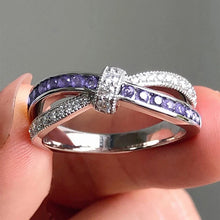 Carica l&#39;immagine nel visualizzatore di Gallery, Special-interested Purple CZ Knot Rings for Women Wedding Accessories