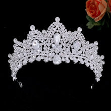 Load image into Gallery viewer, Luxury Diverse Silver Color Crystal Bridal Tiaras Crowns Rhinestone Pageant Headpiece e57