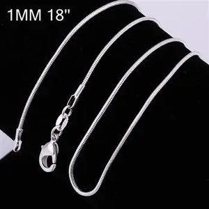 5pcs/lot Promotion! 925 sterling silver necklace, silver fashion jewelry Snake Chain 1.2mm Necklace 16 18 20 22 24"