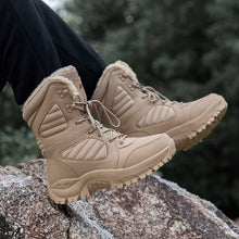 Laden Sie das Bild in den Galerie-Viewer, Men Military Leather Boots Army Platform Shoes Warm Plush Couple Platform Ankle Boots x59