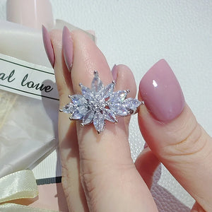 Luxury Flower Engagement Rings for Women  Christmas Gift Jewelry n15
