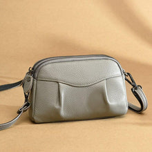 Charger l&#39;image dans la galerie, Women phone Purse Genuine Leather Double Zipper Shoulder Messenger Bag n02 - www.eufashionbags.com