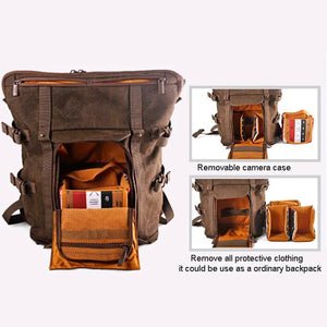 Africa Collection Laptop Backpack Professional Digital SLR Camera Mirrorless Camera Bag Canvas Photo Bag