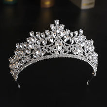 Load image into Gallery viewer, Silver Color Crystal Crowns And Tiaras Baroque Vintage Crown Tiara For Women