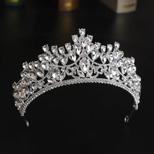 Silver Color Crystal Crowns And Tiaras Baroque Vintage Crown Tiara For Women