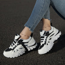 Carica l&#39;immagine nel visualizzatore di Gallery, Women White Vulcanize Shoes Chunky Sneakers Plus Size 35-42