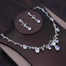 Laden Sie das Bild in den Galerie-Viewer, Luxury Silver Color Bridal Headpiece Necklace Earrings Rhinestone Crown Set bj50 - www.eufashionbags.com