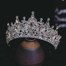 Load image into Gallery viewer, Large Rhinestone Geometric Bridal Tiaras Crown Crystal Headbands bc59 - www.eufashionbags.com