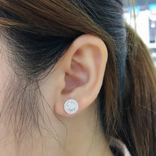Cargar imagen en el visor de la galería, Round Stud Earrings with CZ Crystal Ear Piercing Accessories for Women Fashion Earrings