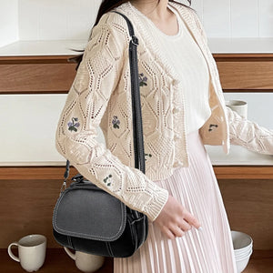 Luxury Double Zipper Women Shoulder Bags Soft PU Leather Phone Crossbody Bag Purse Clutch Shell Messenger Bag