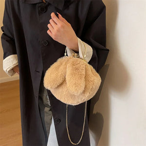 Luxury Fur Shoulder Bag Plush Purse Party Clutch Chain Crossbody Bag a99