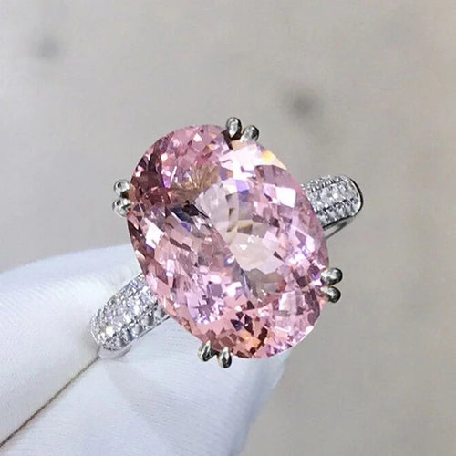 Aesthetic Women Rings with Pink Cubic Zirconia New Wedding Engagement Band Accessories