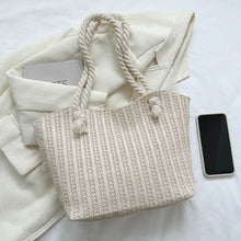 Load image into Gallery viewer, Luxury Women Raffia Straw Bag Large Knitted Tote Handbag Summer Beach Vacation Bohemian Shoulder Bag for Female