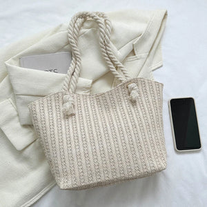 Luxury Women Raffia Straw Bag Large Knitted Tote Handbag Summer Beach Vacation Bohemian Shoulder Bag for Female