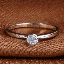 Cargar imagen en el visor de la galería, Minimalist Small Cubic Zircon Rings for Women Eternity Engagement Wedding Band Accessories