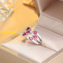 Load image into Gallery viewer, Multi Layer Cubic Zirconia Claws Open Cuff Rings for Women b66
