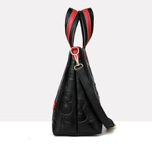 画像をギャラリービューアに読み込む, New Women&#39;s Fashion Solid Color Shoulder Large PU Leather Letter Embossed Ladies Handbags Designer Crossbody Bag