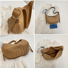 Carica l&#39;immagine nel visualizzatore di Gallery, 2024 New Beach Straw Handbags Weave Tote Bag Women Shoulder Bags a157