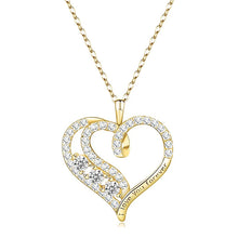 Cargar imagen en el visor de la galería, Luxury Love Pendant Necklace Cubic Zirconia Necklace for Women Wedding Engagement Trendy Jewelry