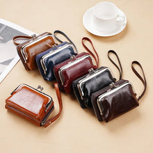 Charger l&#39;image dans la galerie, Small Compact PU Leather Women Wallet Vintage Card Holder Coin Purse w172