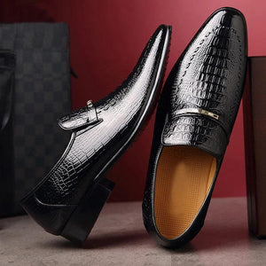 New Men's Casual Shoes Classic Low-Cut Embossed Leather Men Loafers Plus Size 38-48 - www.eufashionbags.com