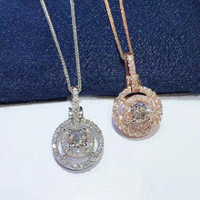 Load image into Gallery viewer, Fashion Cubic Zirconia Circle Pendant Necklace for Women hn50 - www.eufashionbags.com