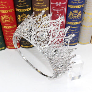 Large Miss Universe Bridal Crowns Cubic Zircon Crystal Round Queen Wedding Hair Accessories bc81 - www.eufashionbags.com