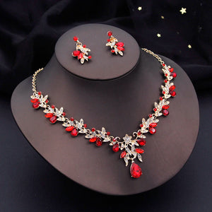3 Pcs Water drop Butterfly Bridal Jewelry Sets for Women Earring Necklace Set Rhinestone Crystal Wedding Jewelry Sets