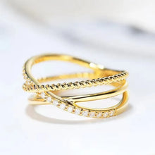 Load image into Gallery viewer, Fancy Cross Design Women Rings for Wedding Party Cubic Zirconia Versatile Accessories