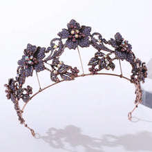 Load image into Gallery viewer, Baroque Antique Crystal Flower Bridal Tiara Crown Wedding Hair Accessories a105