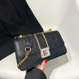 New Autumn Stone Prints Bag Chain Square Handbags Messenger Bags Luxury Crossbody Bags for Women