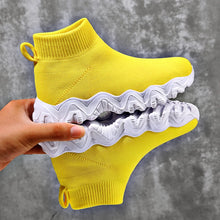 Charger l&#39;image dans la galerie, Women&#39;s Chunky Sneakers Breathable Yellow Fashion Women Shoes Platform Casual Woman Flats Loafers Socks Sneakers