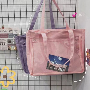 Kawaii Ita Bag Women High School Teenage Girls JK Bag Big Canvas Bag PVC Transparent itabag Shoulder Bag