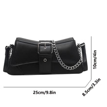 Load image into Gallery viewer, Solid color Women Chain Shoulder Bag Small PU Leather Handbag And Wallet Vintage Luxury Flap Crossbody Sling Bag