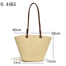 Carica l&#39;immagine nel visualizzatore di Gallery, 2024 Women Braided Basket Clutches Top-handle Bag Large Straw Portable Shoulder Bag a173