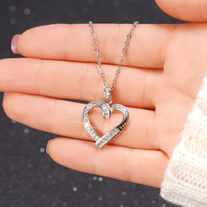Eternity Heart Necklace for Women Silver Color Wedding Necklace Cubic Zirconia Luxury Jewelry