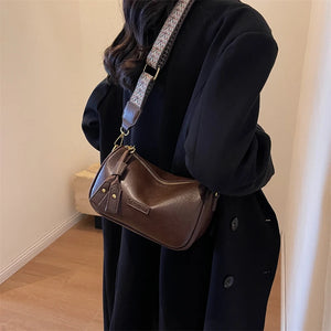 Genuine PU Leather Handbag For Women Daily Crossbody Bags For Commute Multi Compartment Zipper Shoulder Bag Phone Purse