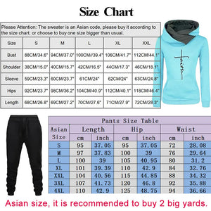 Woman Tracksuit Two Piece Set Winter Warm Hoodies+Pants Pullovers Sweatshirts Jogging Woman Clothing Sports Suit Outfits