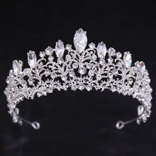 Charger l&#39;image dans la galerie, Luxury Diverse Silver Color Crystal Crowns Bride tiara Fashion Queen For Crown Headpiece Wedding Hair Jewelry Accessories