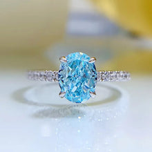 画像をギャラリービューアに読み込む, 925 Sterling Silver Blue Oval High Carbon Diamond 6*8mm for Women Jewelry Valentine&#39;s Day Gift