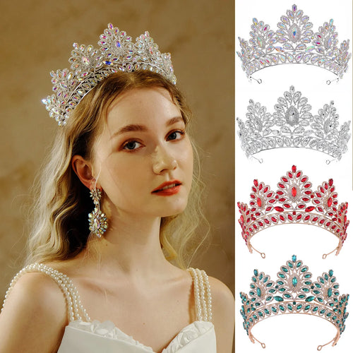 Luxury Crystal Wedding Crown Baroque Rhinestone Bride Tiara Headwear Queen Diadem Banquet Birthday Wedding Accessories