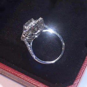 Trendy Geometric Cubic Zirconia Rings Silver Color Women Wedding Jewelry Finger Accessories - www.eufashionbags.com