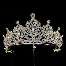 Load image into Gallery viewer, Luxury Crystal Wedding Crown Princess Diadem AB Color Rhinestone Tiaras Hair Jewelry bc125 - www.eufashionbags.com
