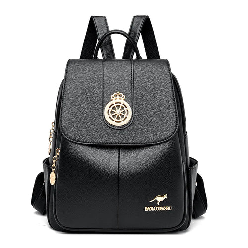 Luxury Leather Women Backpack Rucksack Travel Women's Travel Backpack Shoulder School Bag a16