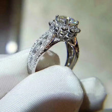 Cargar imagen en el visor de la galería, Aesthetic Flower Cubic Zirconia Rings for Women Engagement Wedding Band Accessories n203