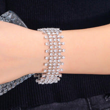 Load image into Gallery viewer, Fashion Cubic Zirconia Paved Wide Tennis CZ Bracelets for Women cw31 - www.eufashionbags.com